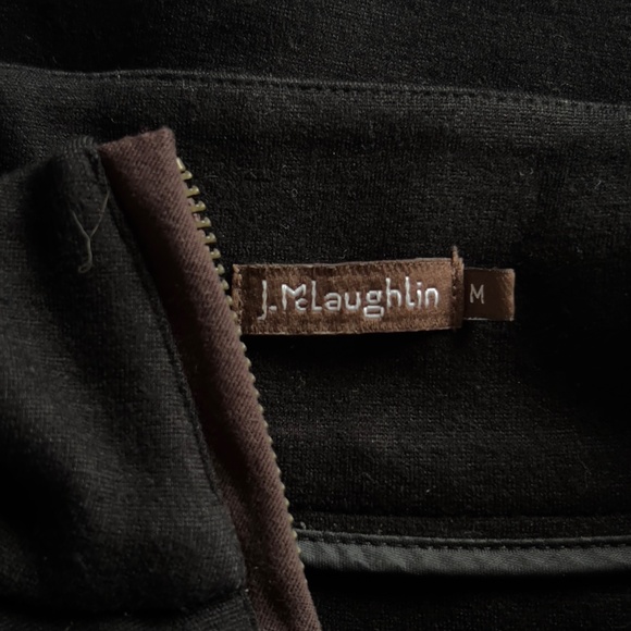 J. McLaughlin 1/4 zip sweater jacket sz M medium black brown stretch - Picture 5 of 7
